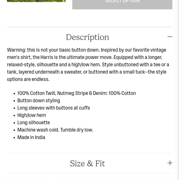 NWOT Harris Oversized Shirt - Picture 2 of 5